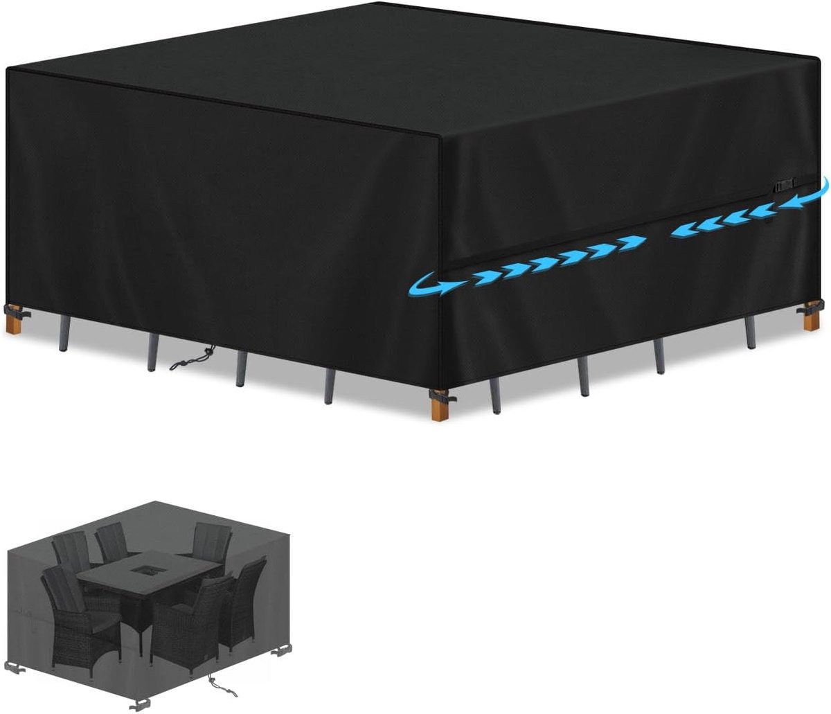 Tuinkussenhoes 160 x 130 x 90 cm - waterdichte Oxford stof - UV-bestendig - beschermt tuinmeubelen - SnelShoppen