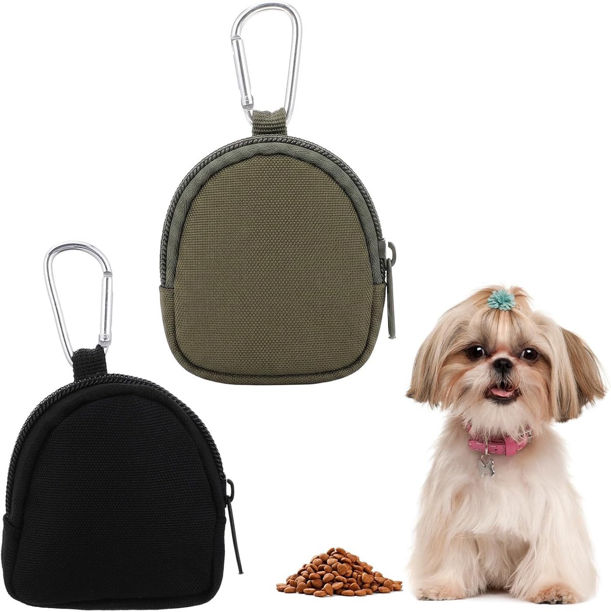 Traktatiezakken voor honden - 2 stuks, 8 x 7,7 cm, ideaal voor snoep, voederzak en hondentraining tijdens reizen en wandelingen met huisdieren