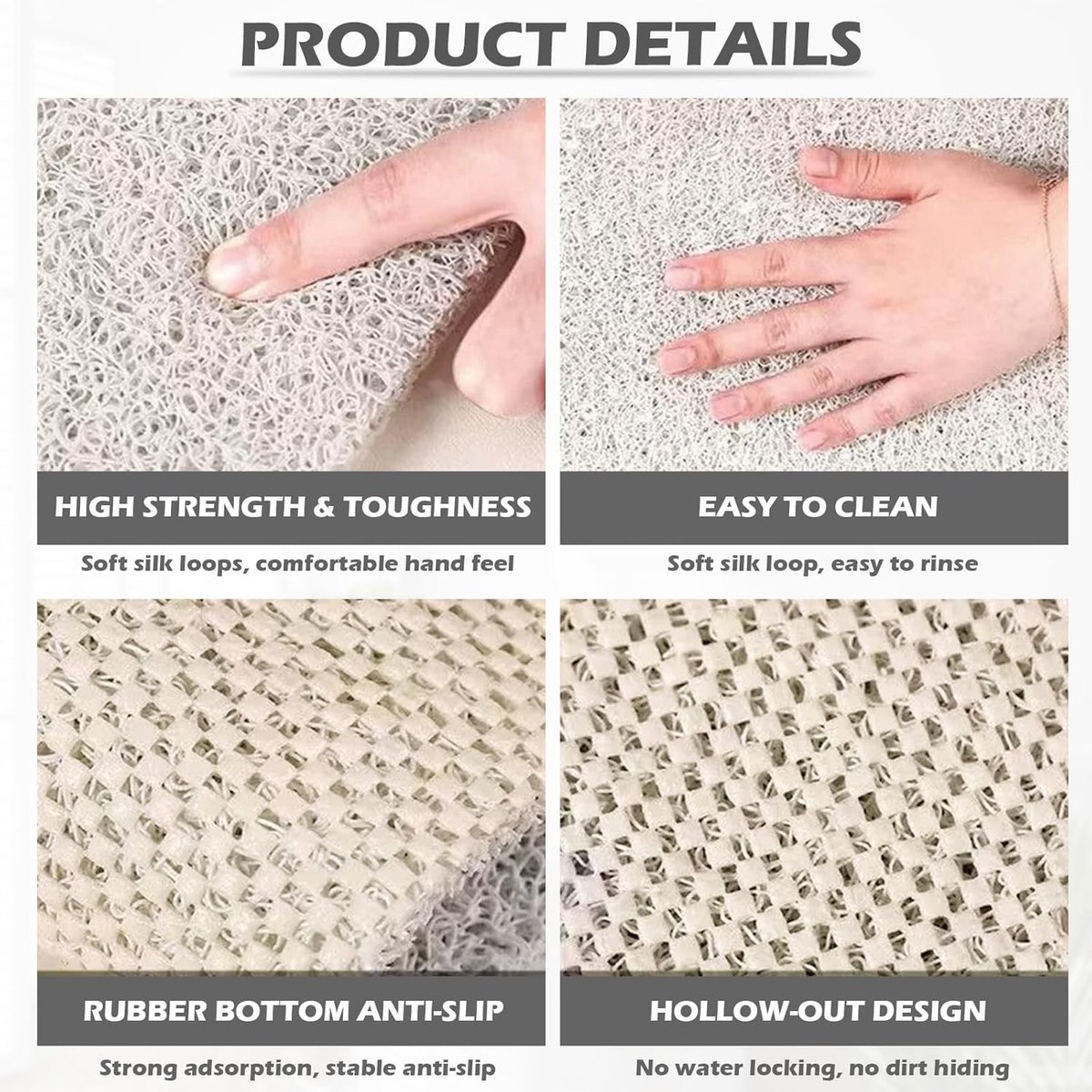 SnelShoppen - Antislip Douchemat Driehoek 50x80cm met Zuignappen - Veiligheid voor Kinderen en Senioren - Ideaal voor Douche en Bad