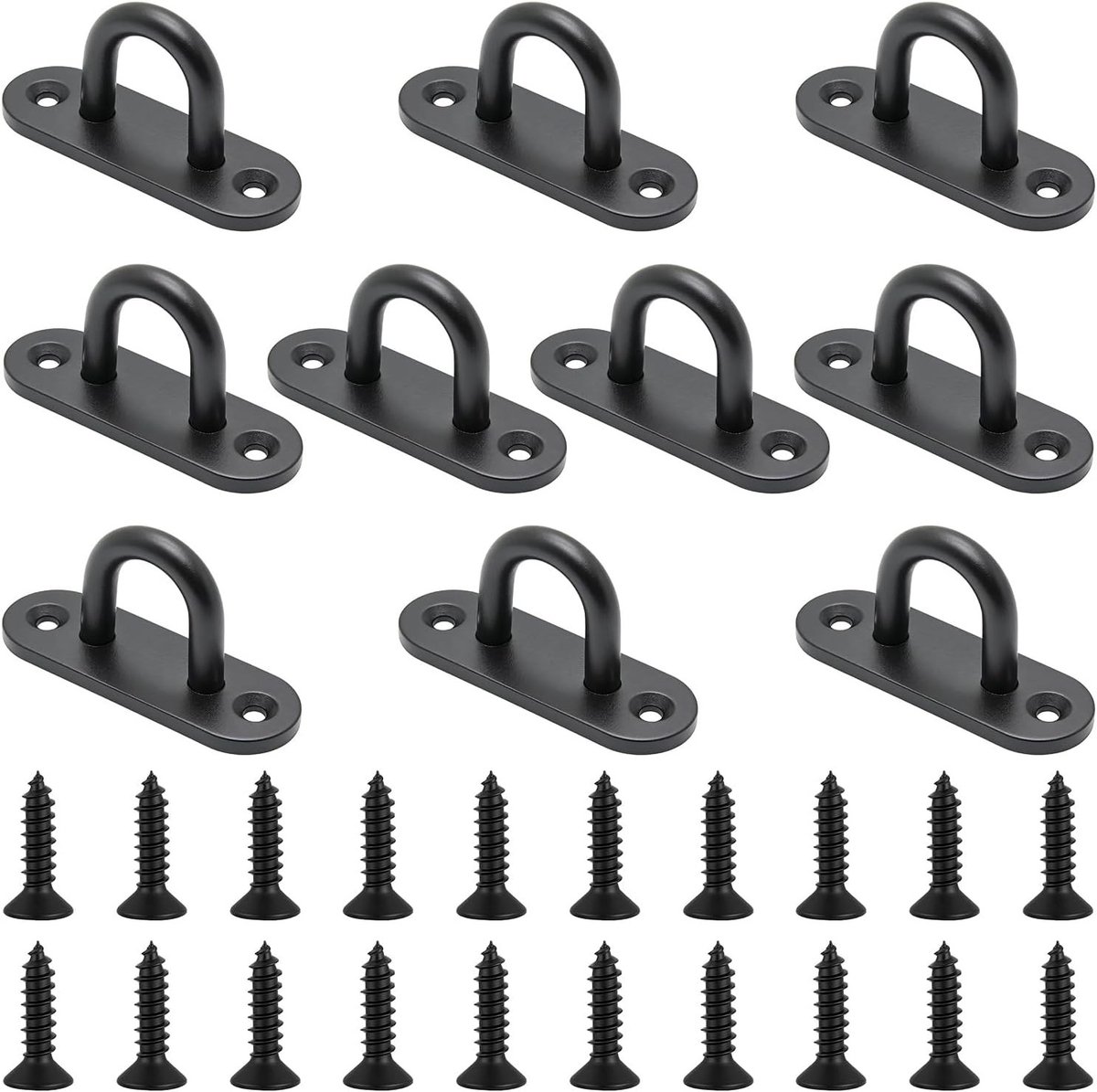 10 Stuks Pad Eye Platen, Zware Ceiling Hooks van Roestvrijstaal, Ideaal voor Bevestigen van Schaduwzeilen, Touwen en Trainingsbanden met Schroeven
