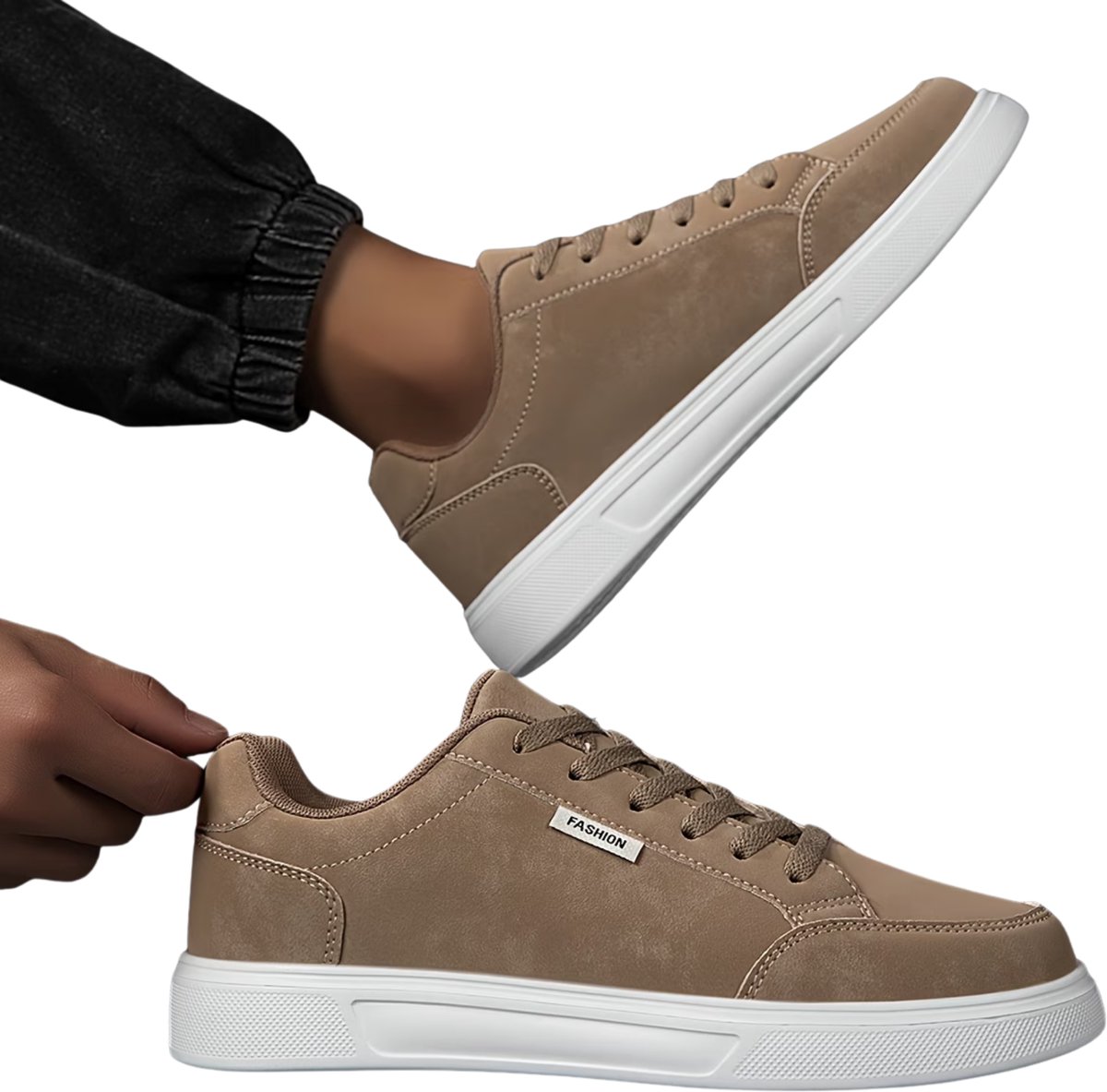 Currero Schoenen Heren Sneakers Comfortabel Wandelschoenen Casual Volwassenen 44 Creme