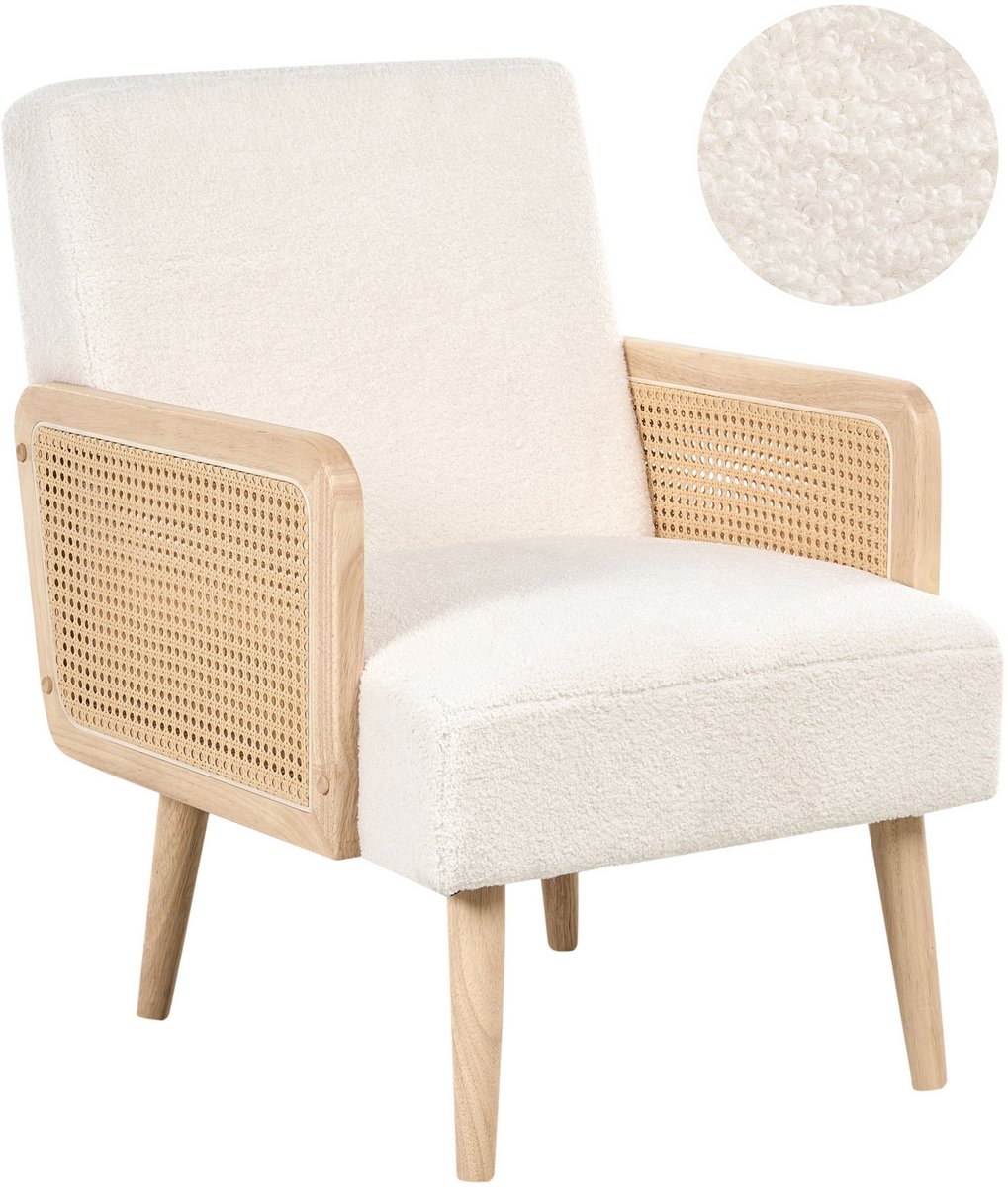 HOJBY - Fauteuil - Gebroken wit - Bouclé