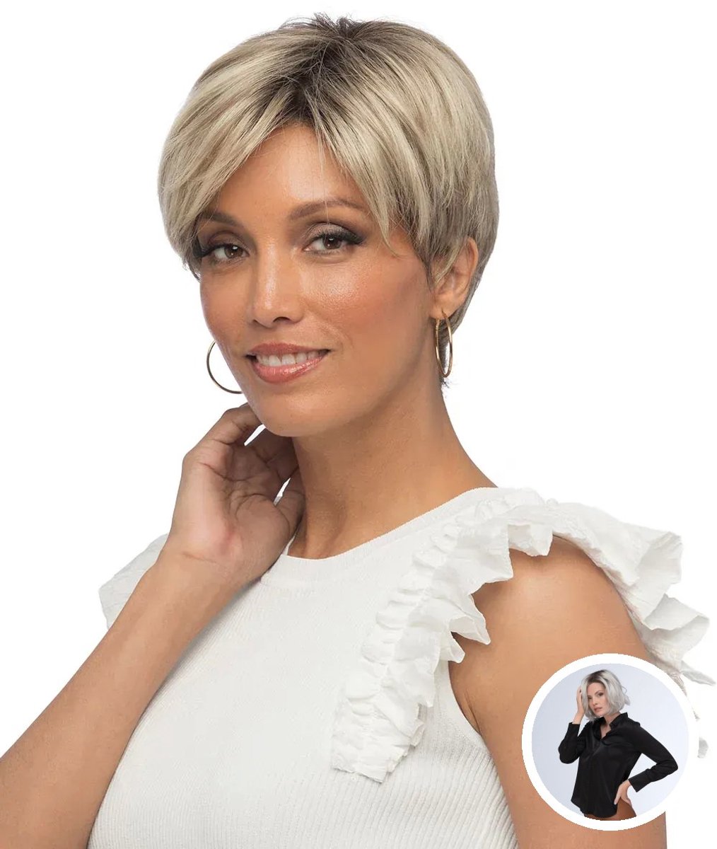 Estetica Designs Synthetisch Haarwerk Sage - Front Lace, Zilverblond RT8, 40 cm, Kantenfront