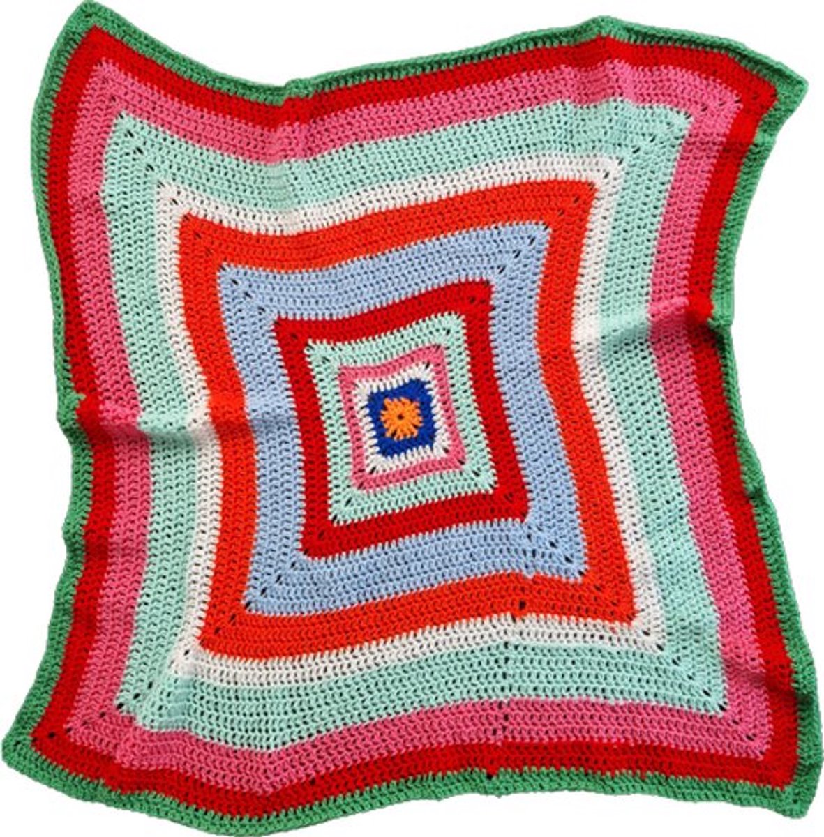 Toetie & Zo - Baby deken - Gehaakt - Granny - Roze - Rood - Blauw - Groen - Oranje - Wit - 75x75cm