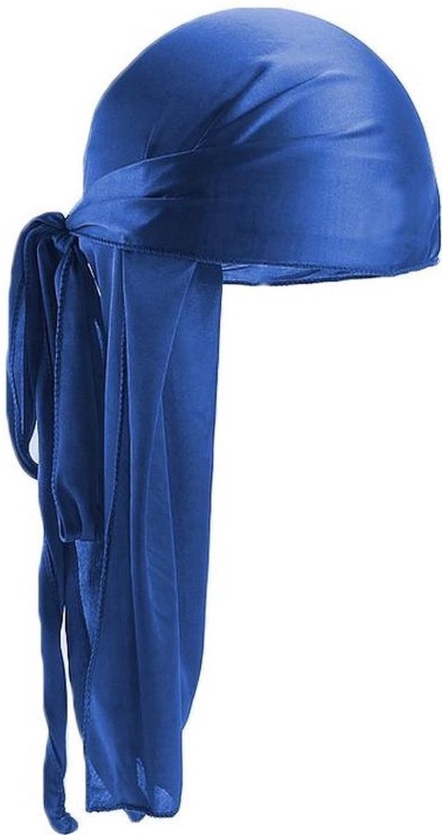 Scoby - Blauwe Durag - Geschikt voor Haarbescherming - Bandana Shawl - Haar Doek - Wave Cap - One Size - Blauw