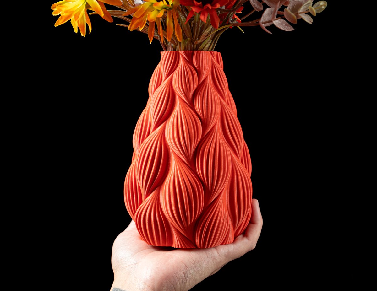 Skushy Vaas Ripple - Geschikt voor Bouwbloemen - Japandi Designvaas voor Droogbloemen en Kunstbloemen - Sculpturale Decoratieve Vaas - Moderne Woondecoratie
