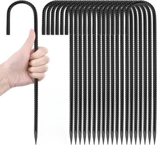 J-vormige draadnagels - 10stuks - 6*300mm - nagels - tentnagels - metalen grondpinnen - windbestendige grondpinnen - grondpinnen en ankers - gegalvaniseerde grondankers - geschikt voor trampolines, tenten, kamperen om tenten of touwen vast te zetten