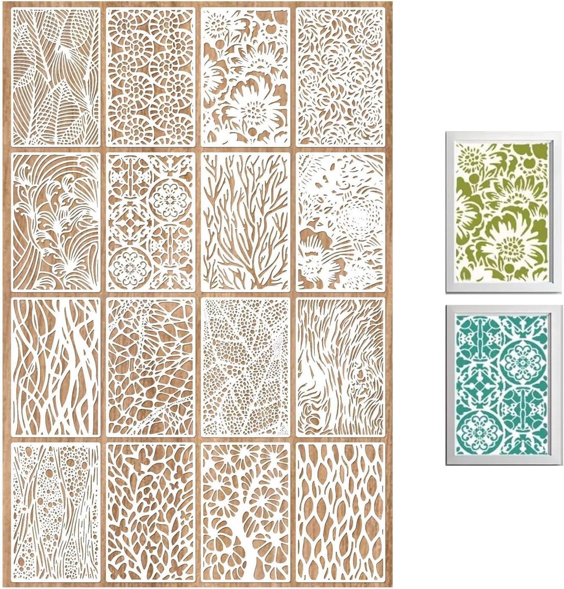 Geometrische stencils voor schilderen, 16 stuks