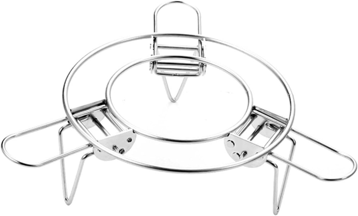 -Uitschuifbaar stoomrek van roestvrij staal, draadrek Geschikt Geschikt voor stoompannen/stoommandjes, verdikt stoomrek Geschikt Geschikt voor airfryer/stoommandje/grill.