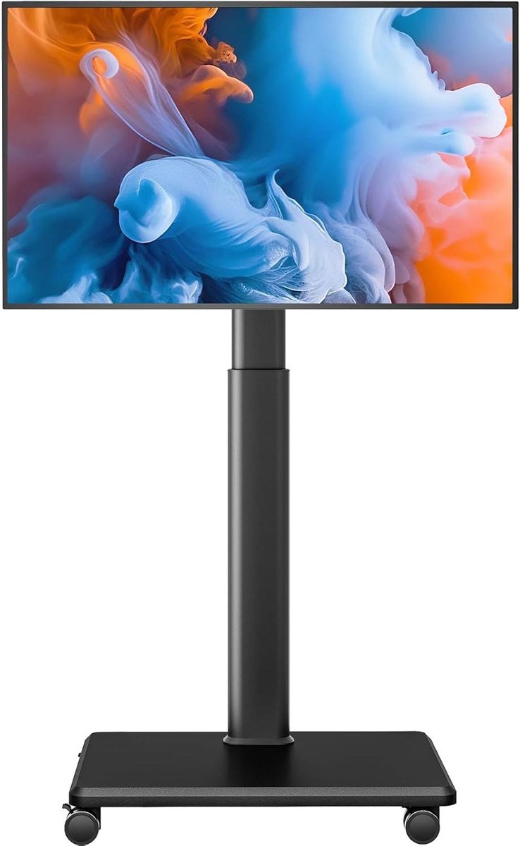 Universele TV Standaard - Mobiele TV Houder - Ruimte Optimalisatie - 80 Graden Draaibaar - 27 tot 65 inch - Zwart