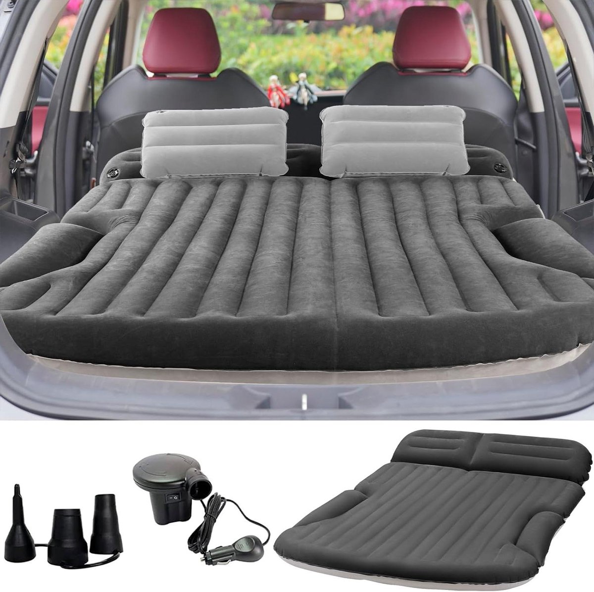 Luchtbed - Kampeerbed - Buiten slapen - Dubbelzijdig geverfd - Queen Size - Donkergrijs