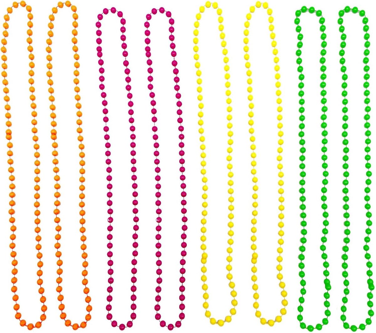 8 Stuks Neon Kralen Ketting Set voor 80s Feest, Kleurrijke Beads, Neon Accessoires voor Kostuums en Party's