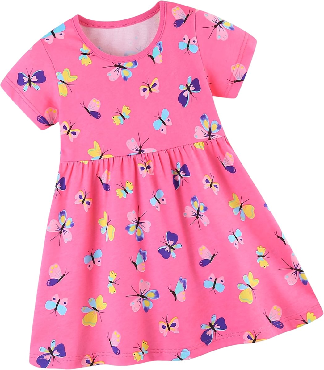 Currero Zomerjurk Meisjes Zomerjurken Kinderen Jurk Meisje Ibiza Stijl Sundress Kinderkleding 5 Jaar Rode Roos