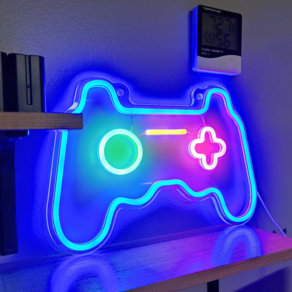 SnelShoppen - Dimbaar Neon Gaming Neonbord LED Kamerdecoratie Speelkamer Tienerkamer Bar Feestcadeau Blauw