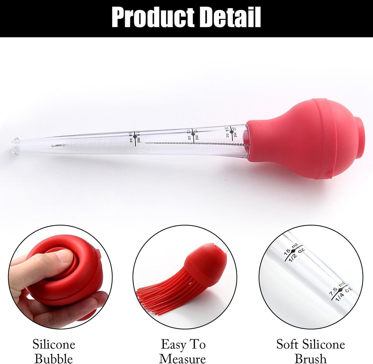 Complete Set van 4 Stuks Vleesspuiten en Marinade Injectoren voor Perfecte BBQ Smaakbeleving