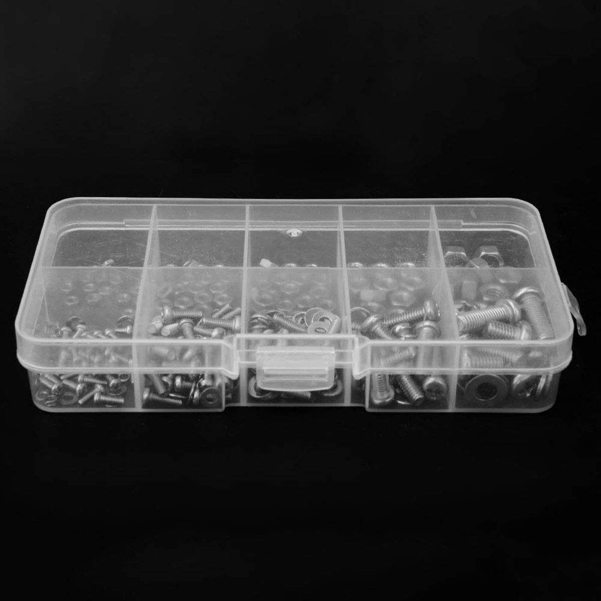 Set van 240 roestvrijstalen kruiskopschroeven, moeren en ringen, M2, M2.5, M3, M4, M5