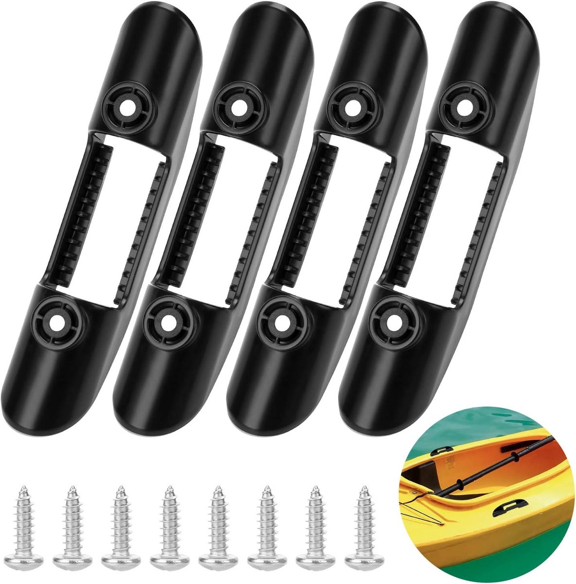4 stuks-Peddelbevestigingsclip – Kajakpeddelhouder – Peddelclip – Peddelbevestiging – Peddelaccessoires – Geschikt voor kajaks – Zwart – 14,9 cm – Inclusief schroeven