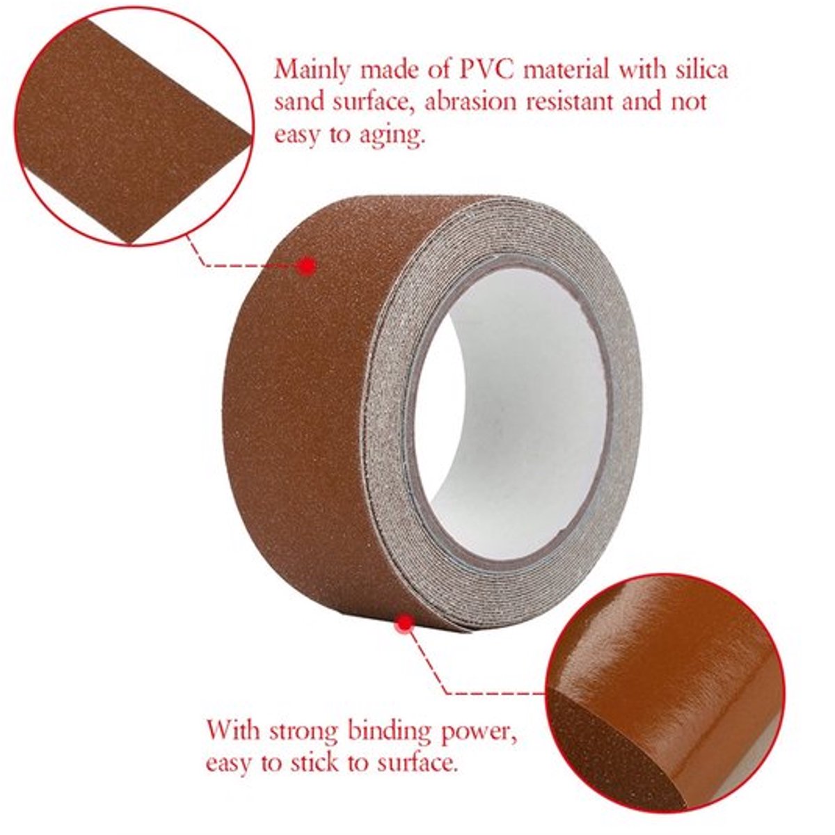 Antisliptape 5M x 5cm - PVC - Slijtvast - Antislip - Waterdicht - Veiligheidsdecoratie voor Trappen/Vloeren - Antislipband