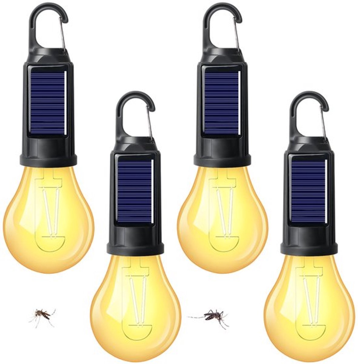 Set van 4 Oplaadbare Campinglampen met Muggenbescherming