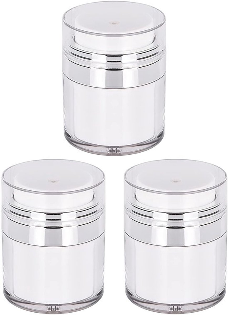 Crèmedispenser 3 stuks - Airless Pompdispenser - Navulbare Reiscrème - Draagbare Cosmeticahouder - Vacuümfles - 30 ml Inhoud - Cosmeticafles