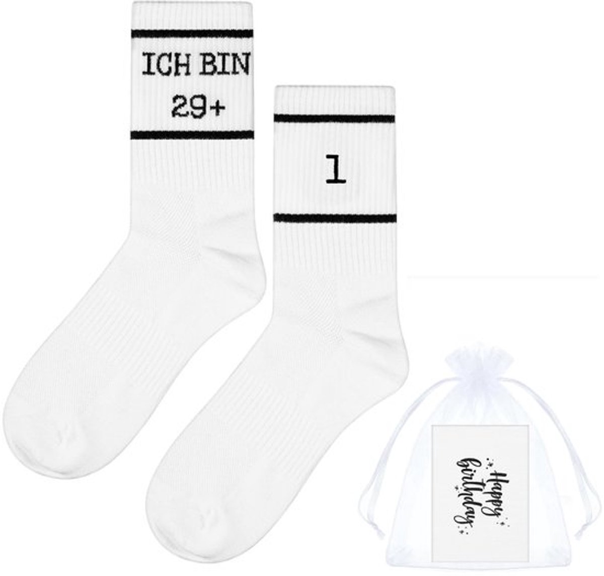 Verjaardagssokken Grappig Cadeau - 30e Verjaardag - Wenskaart - Organza Zakje - Katoen - One Size - Verjaardagscadeau