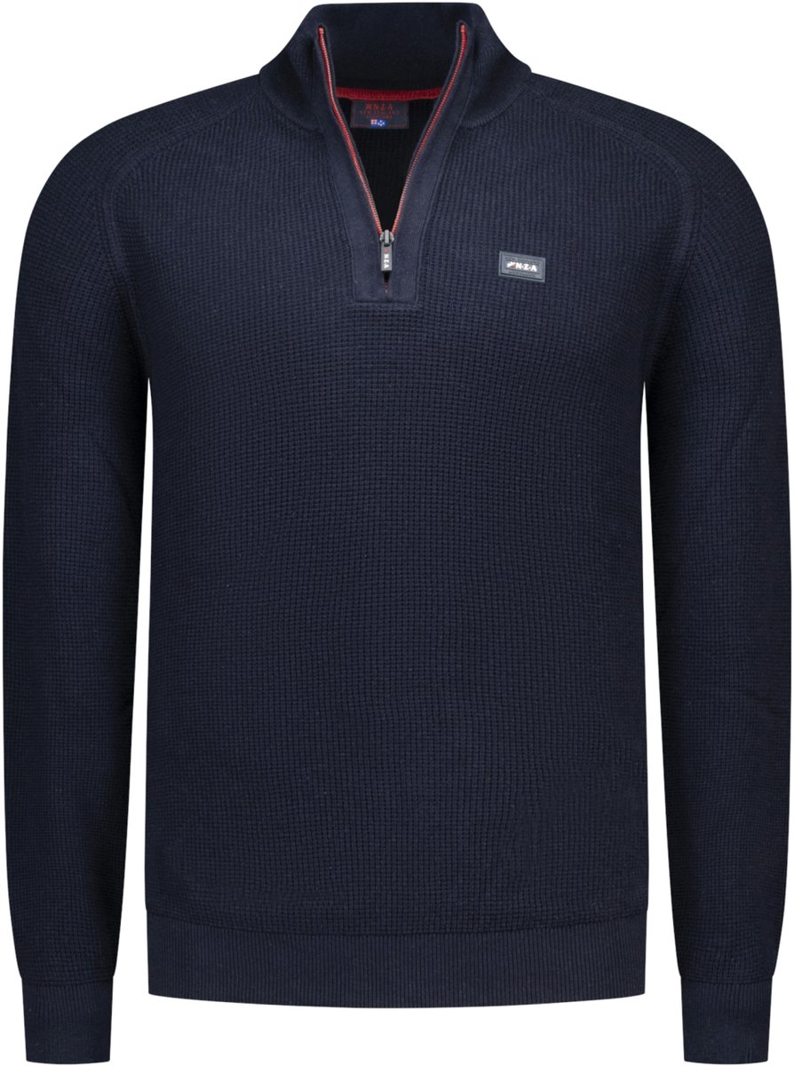 New Zealand Auckland Trui Pullover Half Zip 26gn491 Oxford Navy Melange Mannen Maat - XXL