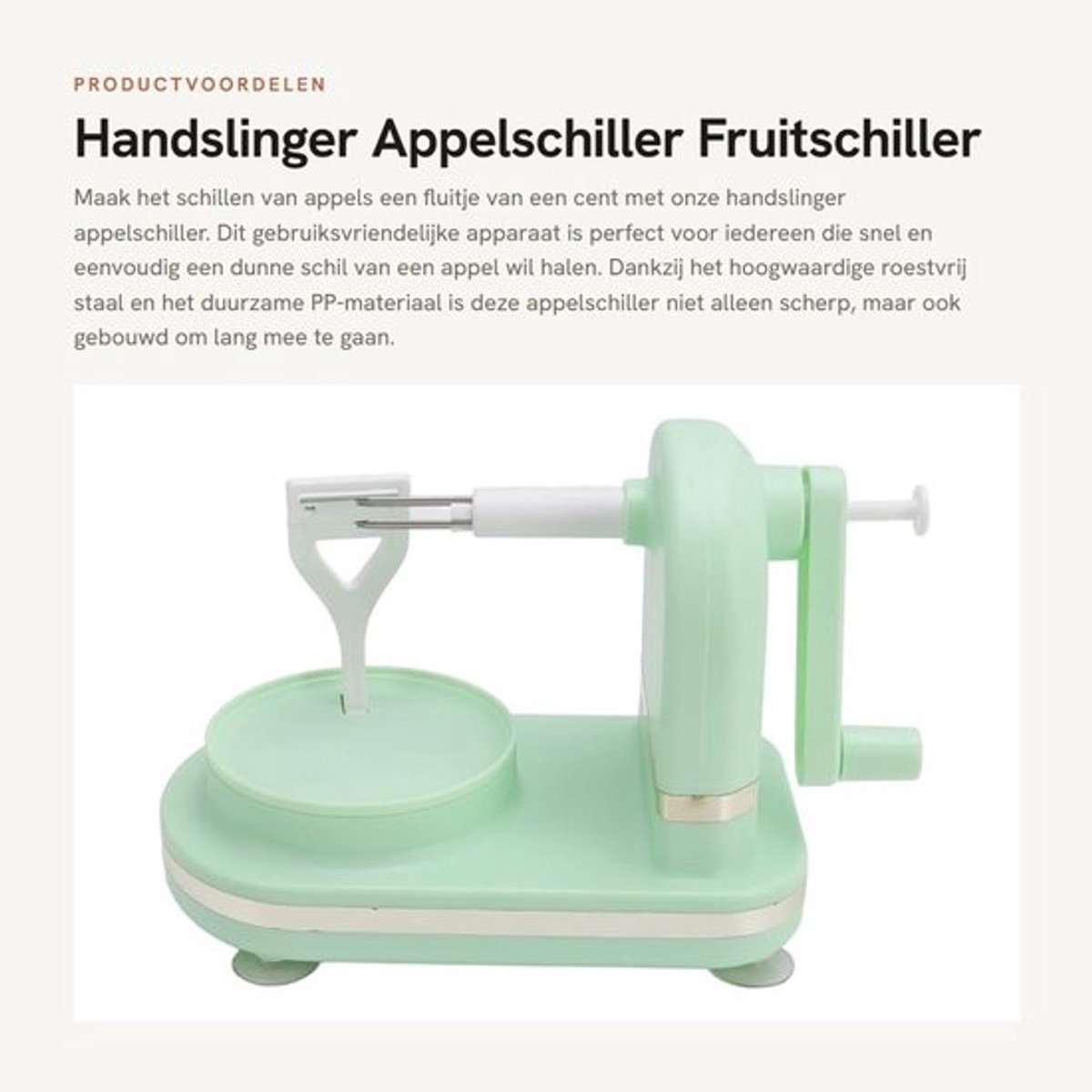 Handslinger Appelschiller - Fruitschiller - Duurzaam en scherp - Roestvrij staal - Makkelijk schillen - Geschikt voor appels - Compact en...