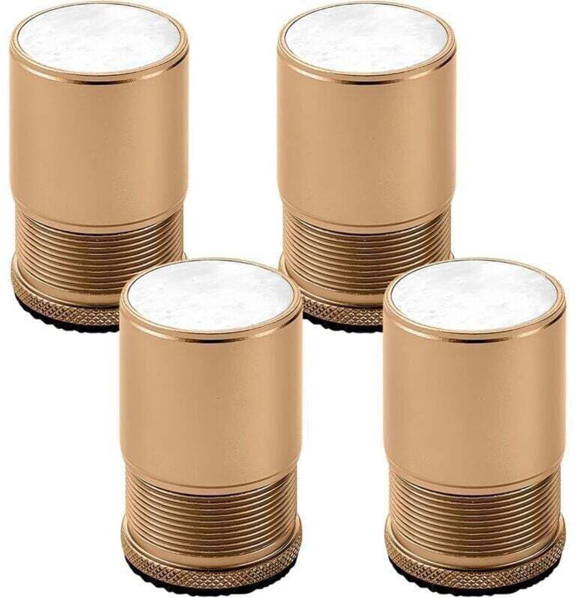 Een set van 4 verstelbare metalen meubelpoten, geschikt voor stoelen, tafels, banken, kast