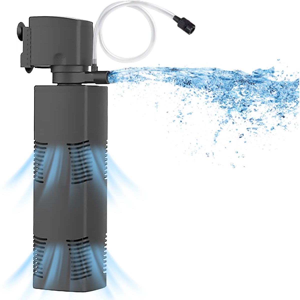 SnelShoppen - Tararium Aquariumfilterpomp voor 370-750 Liter Bekken, Kristalhelder, 1600 L/u, Biologische Spons, Dompelpomp voor Aquaria en Vijvers, K