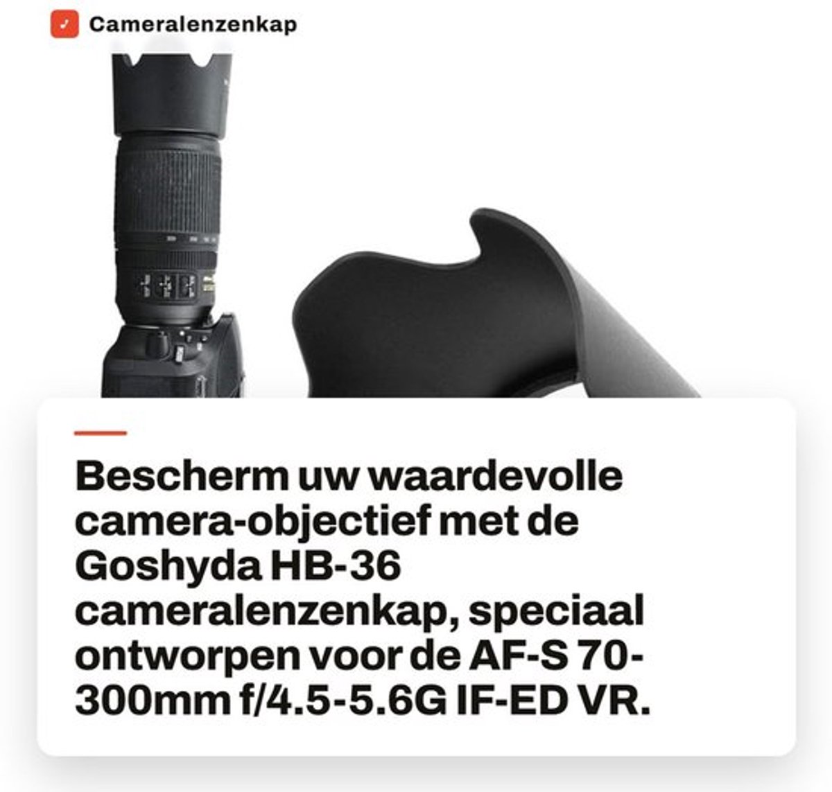 Lenskap Vervanging - Geschikt voor AF-S 70-300mm f/4.5-5.6G IF-ED VR - Schokbestendig - Duurzaam - Lichtgewicht - Eenvoudige installatie