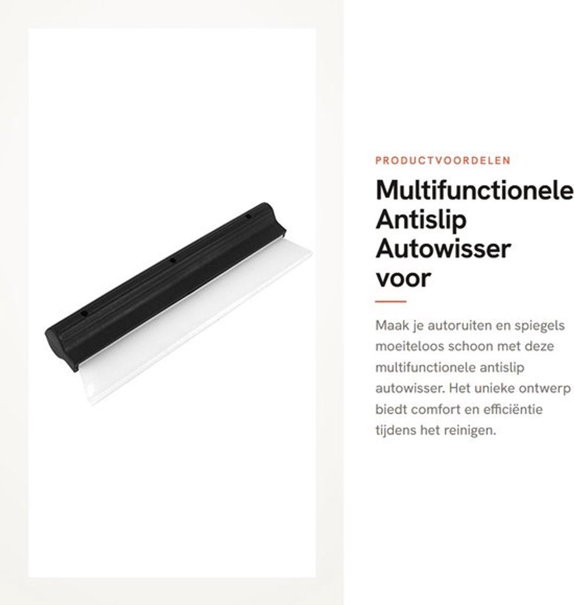 Autowisser Antislip - Multifunctionele Wisser - Lichtgewicht - Rubberblad - T-vormig Ontwerp - Duurzaam Siliconenmateriaal - Raamwisser