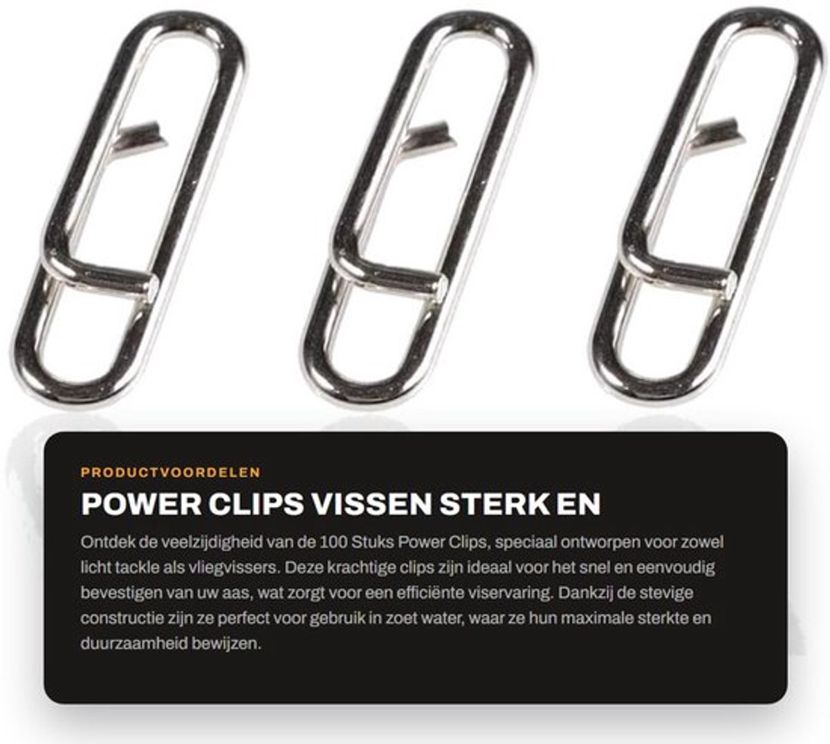 Power Clips 100 Stuks - Snelle Snaps - Vissen - Licht Tackle - Vliegvissers - Duurzaam Metaal - Maximale Sterkte - Visclips
