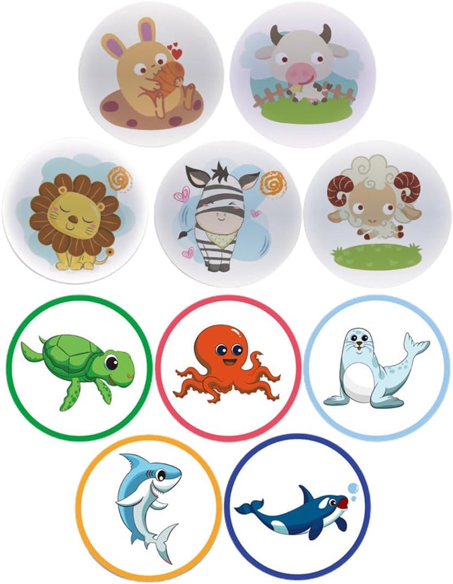 SnelShoppen - 10 Jars Stickers voor Toilet, Kleurveranderende Plakstickers met Varkens, Honden, Katten en Meer voor Potty Training Kinderen