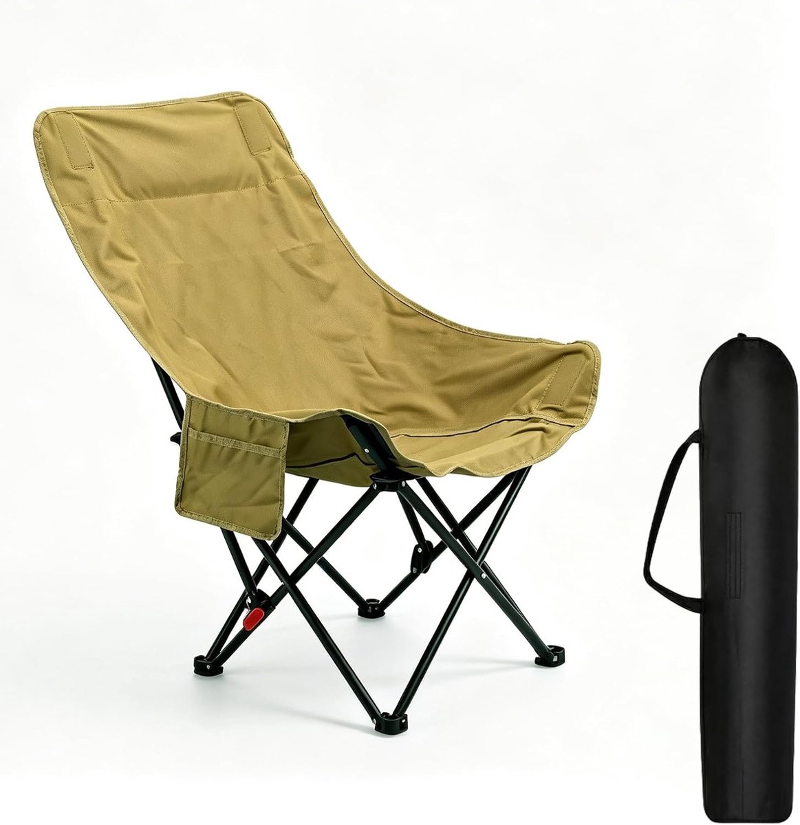 SnelShoppen - Campingstoel met hoge rugleuning, inklapbaar, verstelbaar tot 135°, ultralicht, max. 150 kg, vouwstoel voor camping, outdoor, tuin, wand