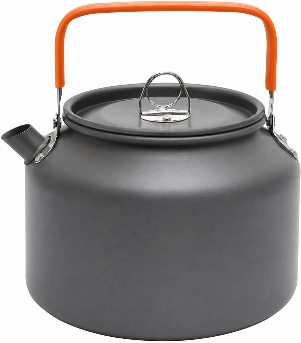 SnelShoppen - Waterkoker Camping Edition 1,8L - Ultralichte Aluminium Kettle met Anti-Hete Handgreep - Snelle Verwarming voor 1-2 Personen - Ideaal vo