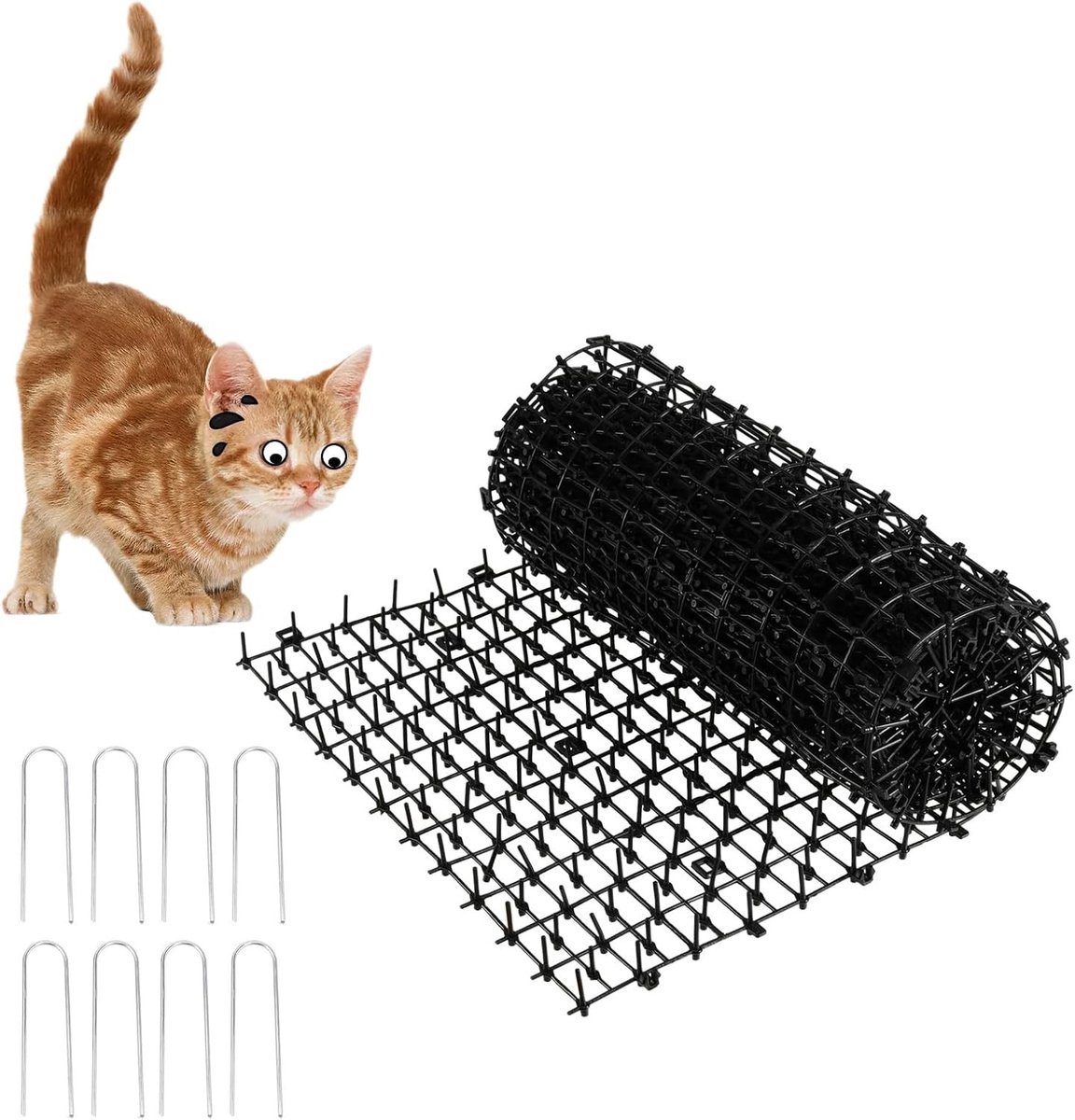 Cat Repellent Strips 400 x 28 cm - Effectieve Barrière Tegen Katten in Tuin en Huishouden, Voor Bloembedden en Binnengebruik