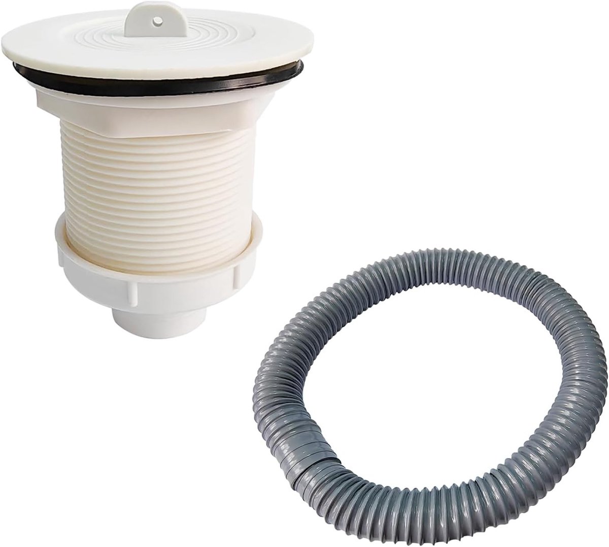 1 x Keukensifon met Flexibele Afvoerslang, Afvoer, Badkamersifon Set, Keukenafvoer, 84 mm Aansluiting + Afvoerbuis voor Eenvoudige Installatie