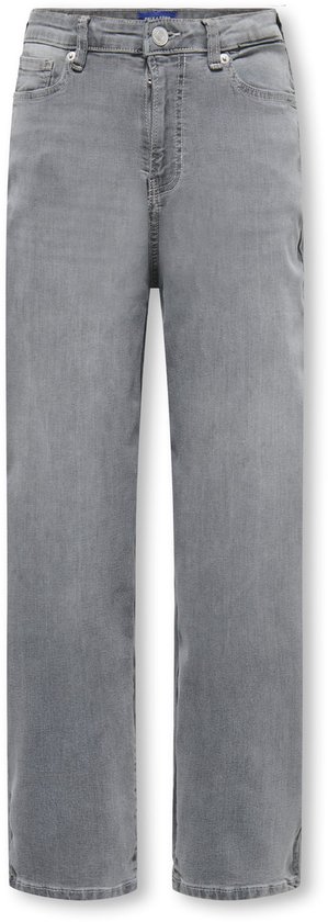Grijze jeans met een losse pasvorm en rechte pijpen, met een mid-rise taille.
