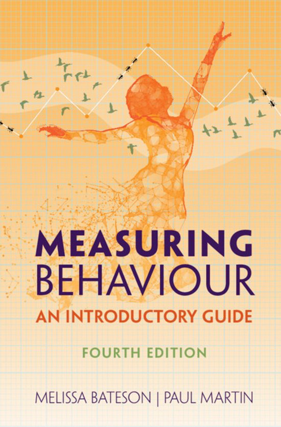 Boekcover van 'Measuring Behaviour', met grafiek, springende figuur, vogels en mieren.