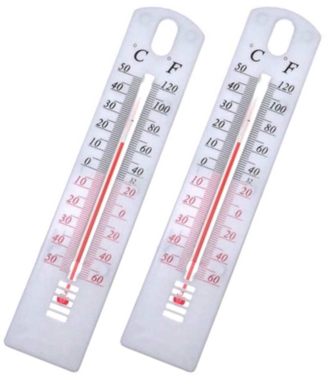 Wandthermometer - Indoor Outdoor - Nauwkeurig en handig - Wit en zwart - Temperatuurmeting - Voor tuin en huis - Geschikt voor kantoorruimte