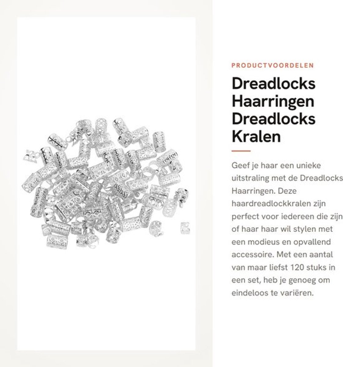 Haarringen 120 Stuks - Dreadlocks Kralen - Metalen Manchetten - Flexibel Legeringsmateriaal - Verstelbaar - Uniek Ontwerp - Dreadlock Kralen