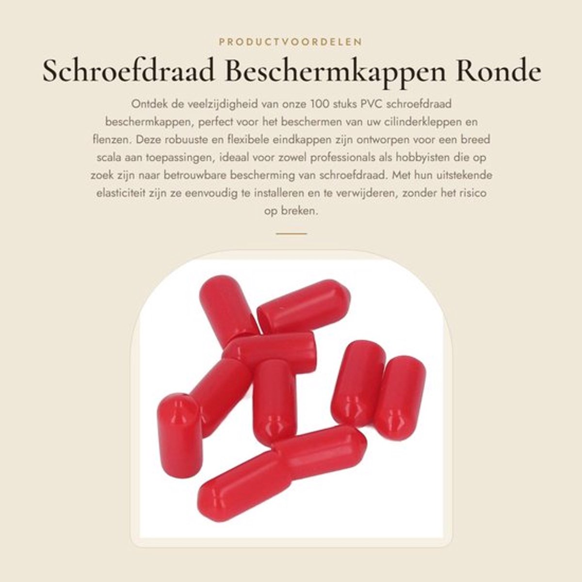 Beschermkappen 100 Stuks - PVC Schroefdraadbeschermer - Ronde Eindkappen - Rubberen Protector - Goede Elasticiteit - Geschikt voor Hydraulische Verbindingen