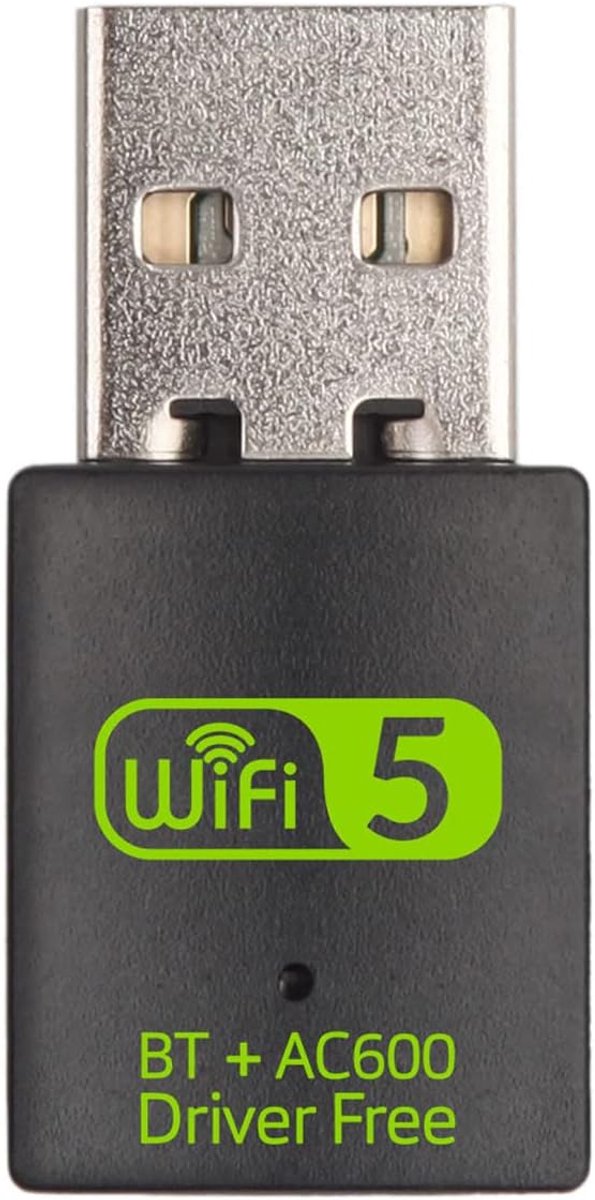 SnelShoppen - USB WiFi Bluetooth Adapter 600Mbps Dual Band 2.4/5GHz - Draadloze Netwerkkaart voor PC/Laptop/Desktop - Ondersteunt Windows XP/7/8.1/10/