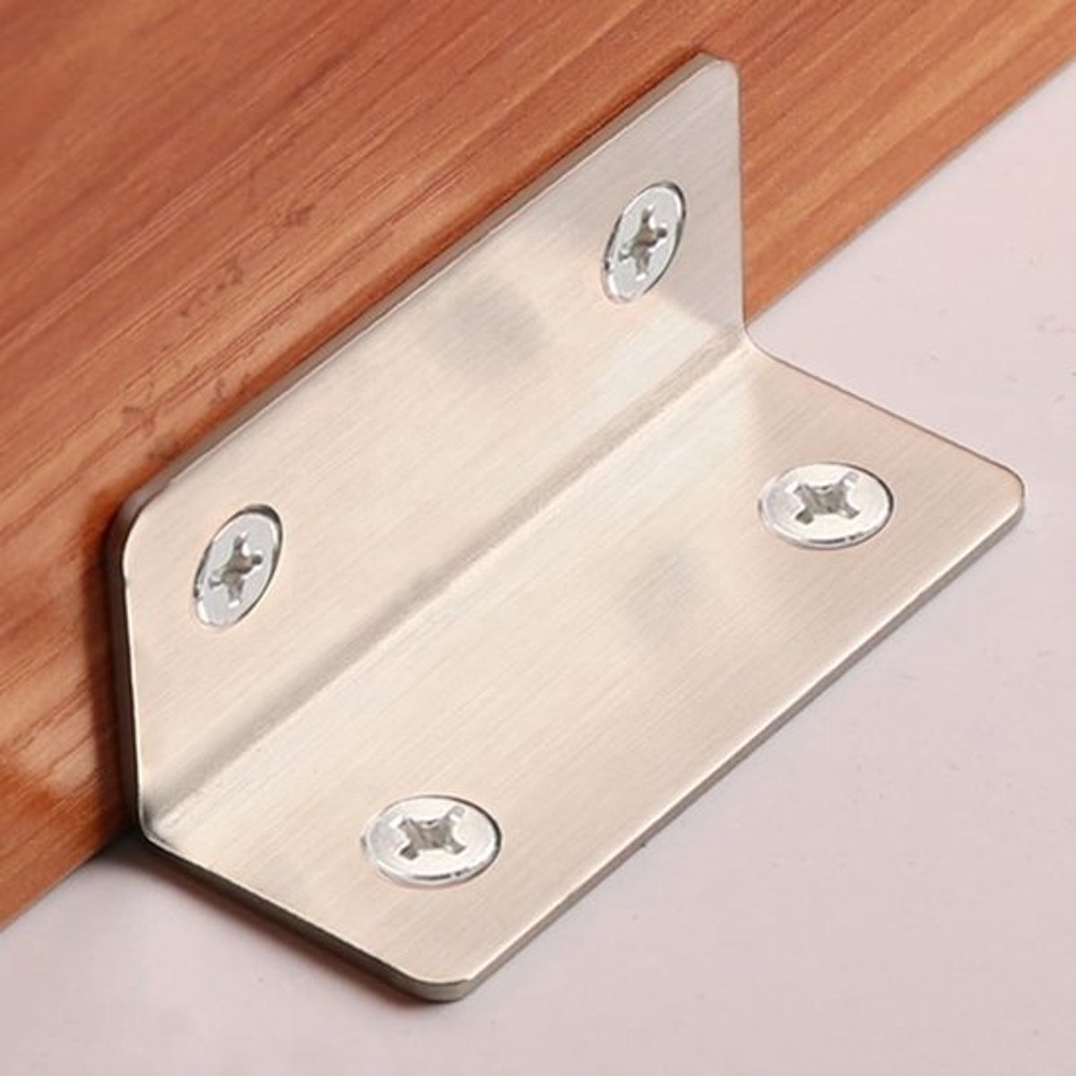 Haakse Beugels 6 Stuks - Roestvrij Staal - Zware L-vormige Beugels - Hoekbeugels voor Houtbevestiging - Stabiliteit Meubels - 27x60mm