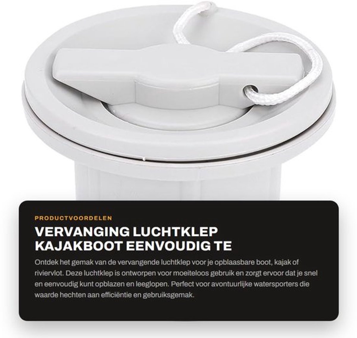Luchtklep Voor Opblaasbare Boot - PVC Bootluchtklep - Kajakbootluchtklep - Ventieldop - Eenvoudige Installatie - Lekkagebescherming - Bootventiel