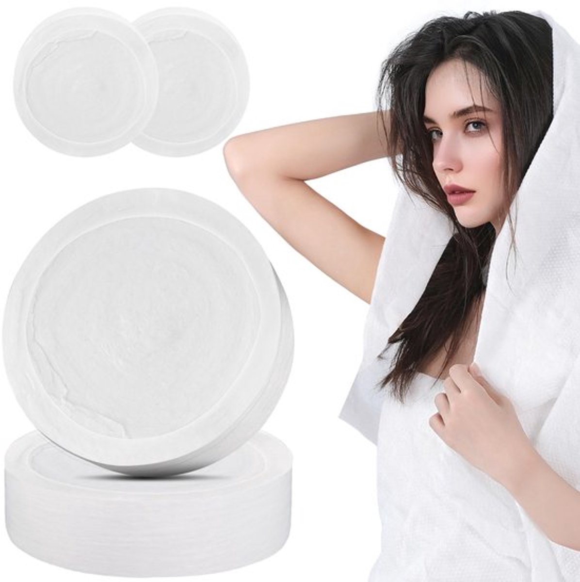 Badhanddoek Gecomprimeerd - Wegwerp Handdoeken - 4 Stuks - Reis Badhanddoeken - Compact - Lichtgewicht - Reishanddoek