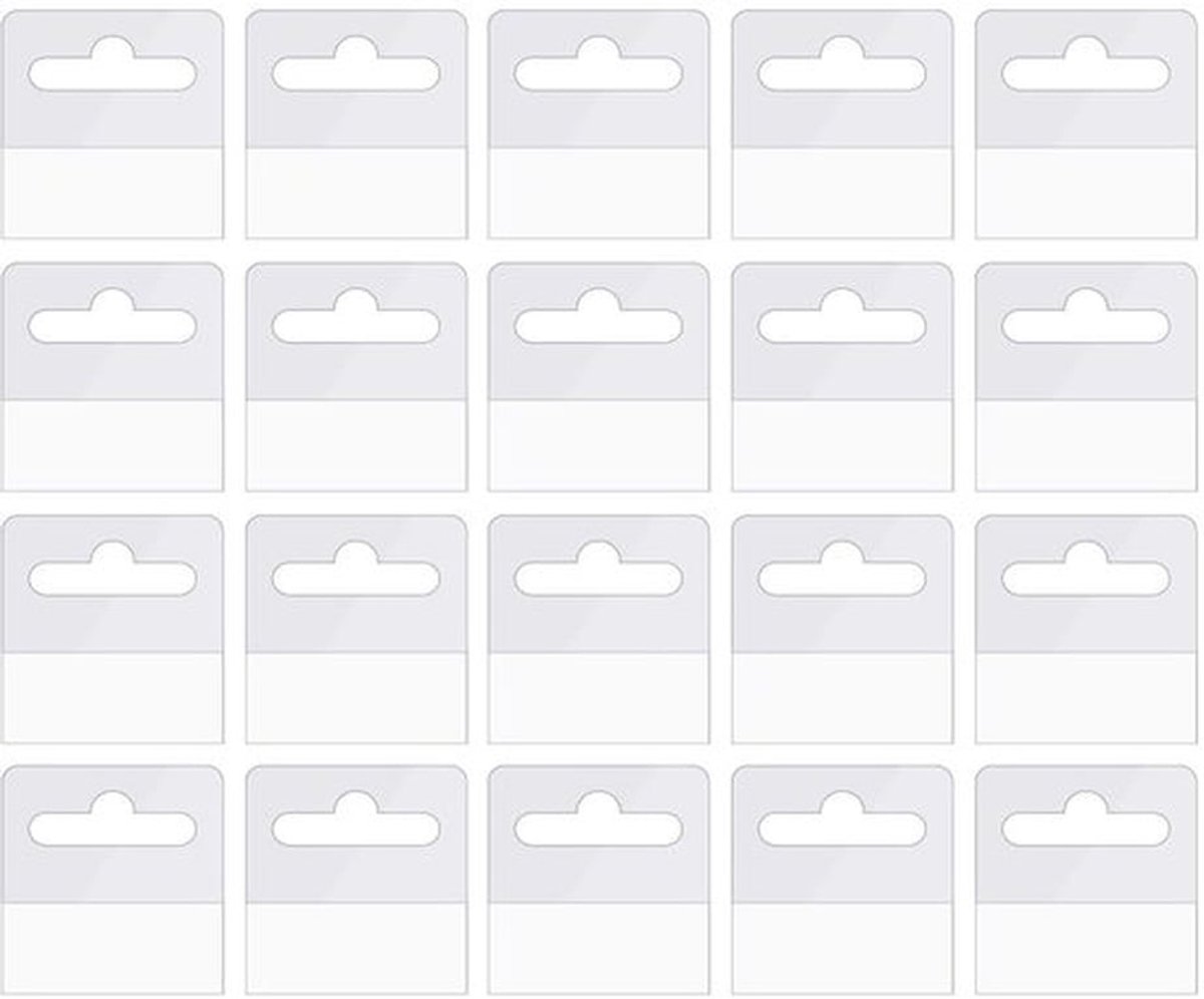 Hangende Tabs 100 Stuks - Zelfklevende Ophanglussen - Transparant PVC - Eurogat-Hangers - Perfect voor Winkel - Afmetingen 40 x 35 mm - Etiketten