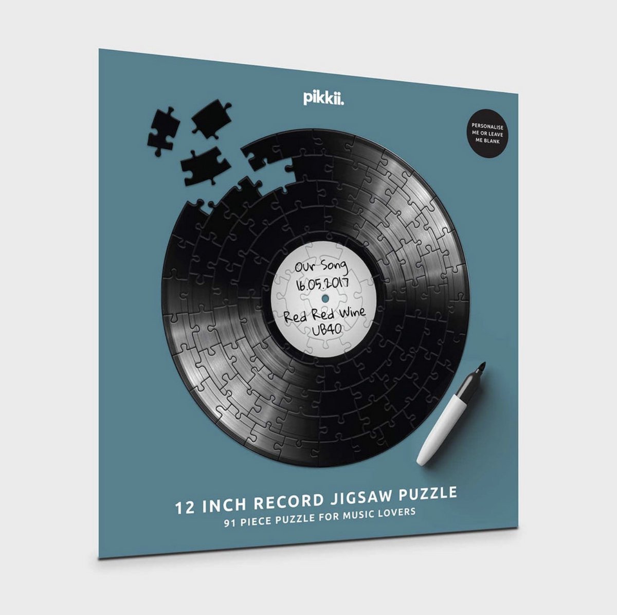 pikkii 12 Inch Vinyl Legpuzzel – Retro LP Record Puzzel | Creatief Cadeau voor Muziekfans & Puzzelliefhebbers 30cm
