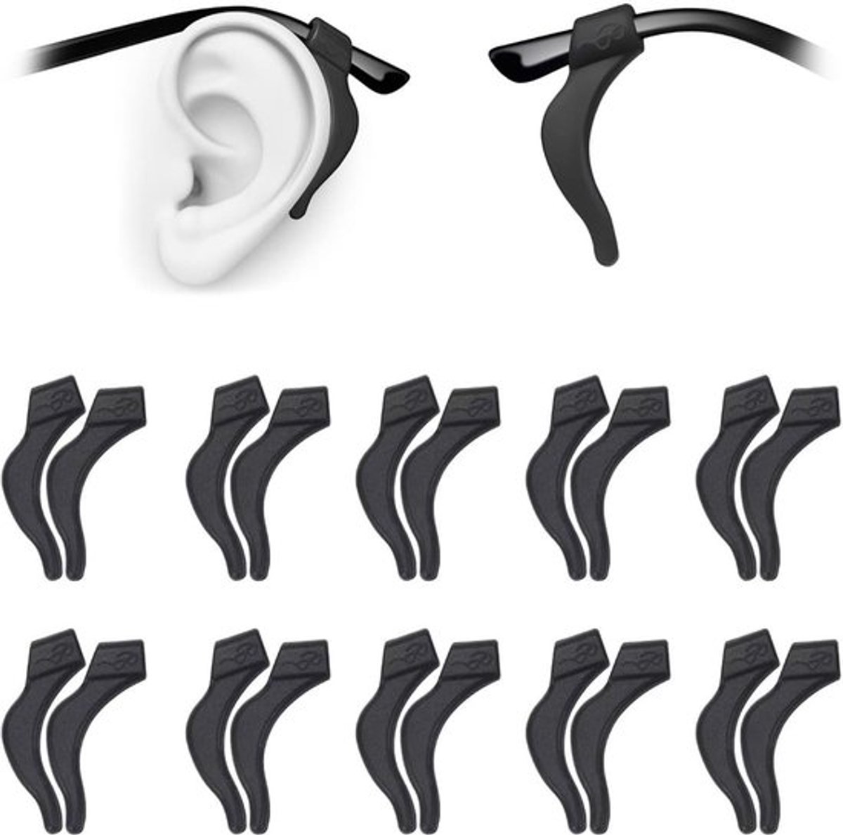 Brilhouder 20 Stuks - Siliconen - Antislip - Haken - Voor Zonnebrillen/Leesbrillen - Duurzaam/Comfortabel - Brilaccessoire