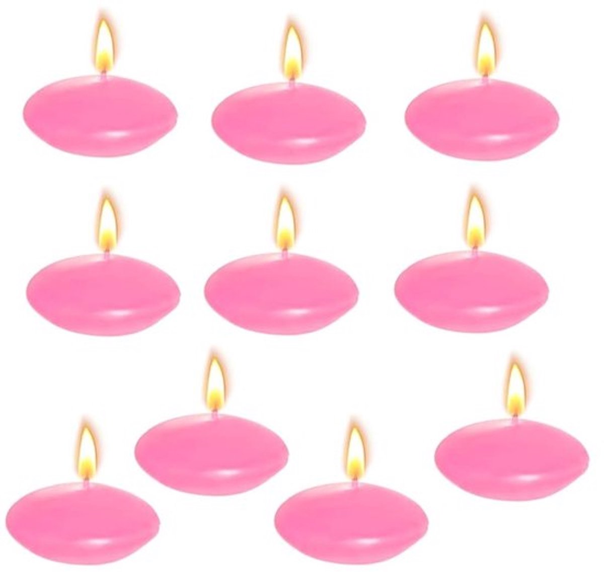 Zwemkaarsen 10 stuks - Niet geparfumeerde drijvende kaarsen - Decoratieve kaarsen - Bruiloft/feest - Roze - Afmetingen 3,8 x 1,5 cm